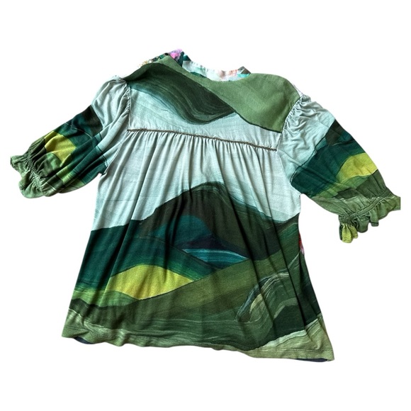 Anthropologie Bl^nk London Stephanie Embroidered Floral Pullover Blouse Medium - Picture 5 of 11